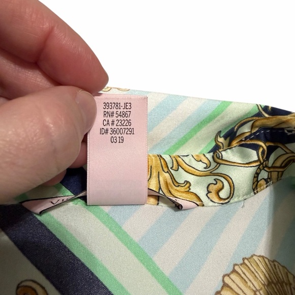 Victoria's Secret Nautical Stripe Chain & Link Button-Up Blouse | Size Medium - Picture 4 of 7